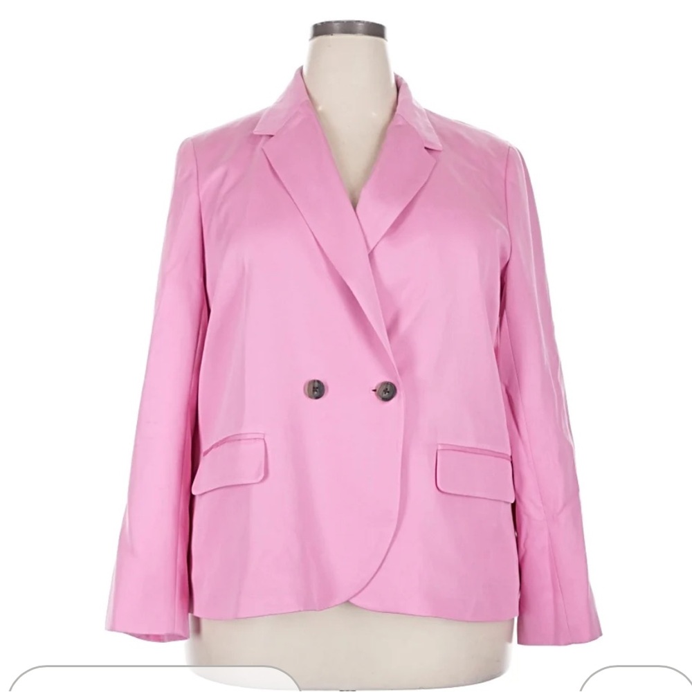 NWT J. Crew Pink Double-Breasted notched Collar BlazerSZ 24 Tencel
